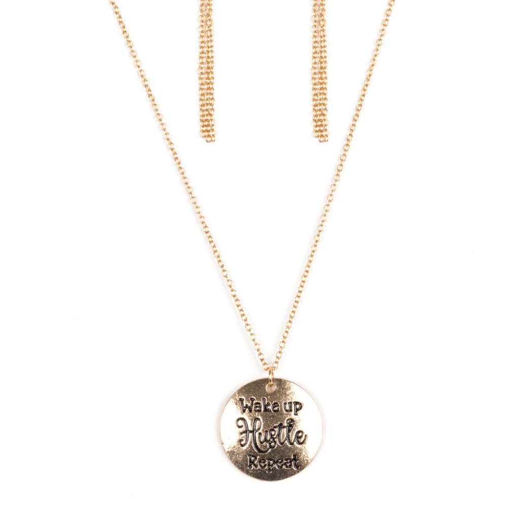 Paparazzi Hustle on Repeat Gold Necklace Set